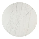 Edwyn White Natural Marble Top/Espresso Round Dining Table - Ornate Home