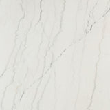 Edwyn White Natural Marble Top/Espresso Round Dining Table - Ornate Home