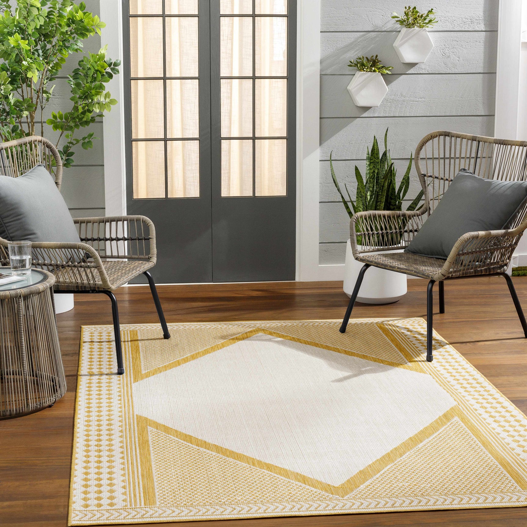 Efrem Mustard Outdoor Carpet Area Rug - Clearance - Ornate Home