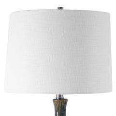 Eichler Blue/Brown/White Mid-Century Table Lamp - Ornate Home