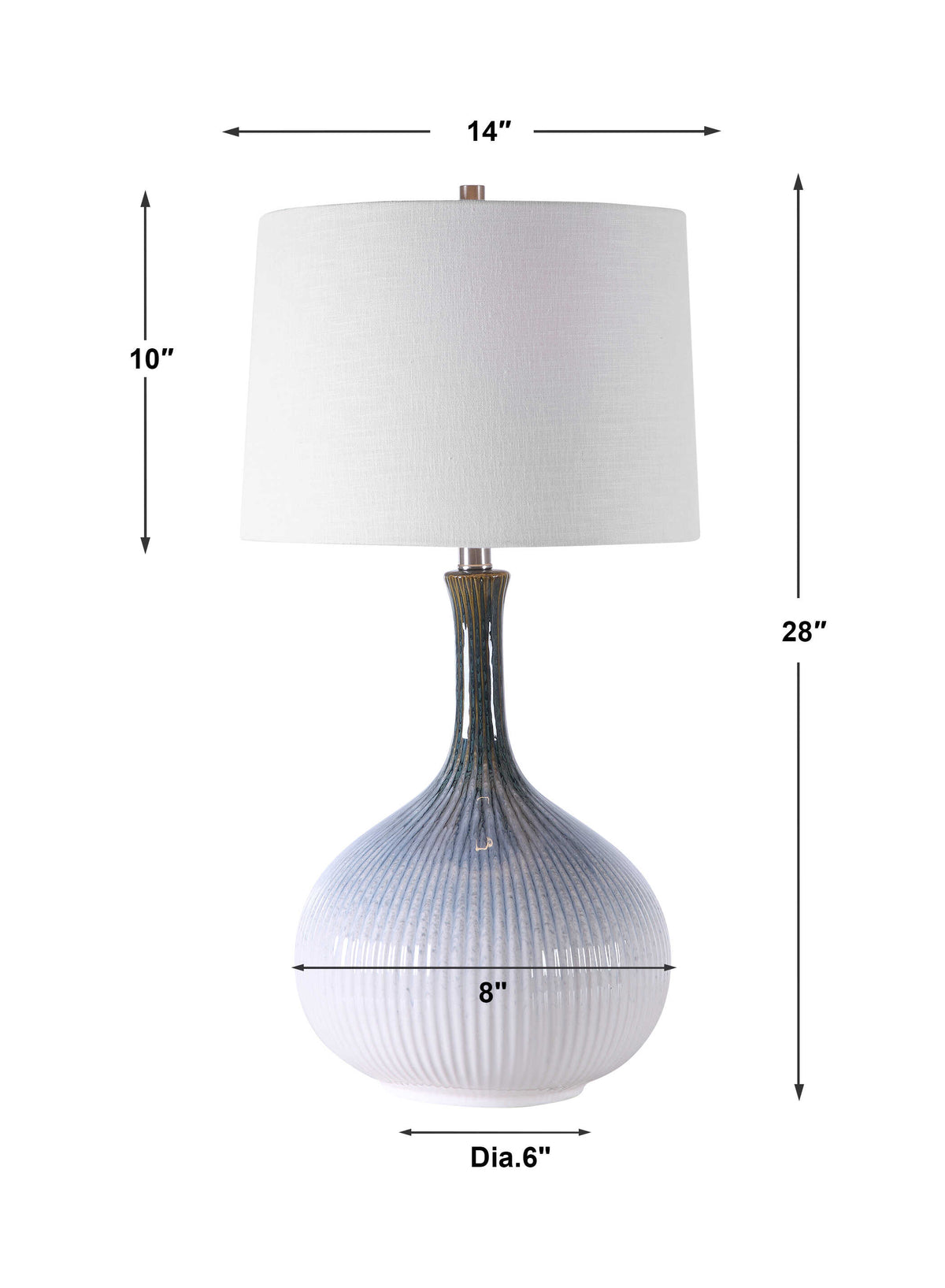Eichler Blue/Brown/White Mid-Century Table Lamp - Ornate Home