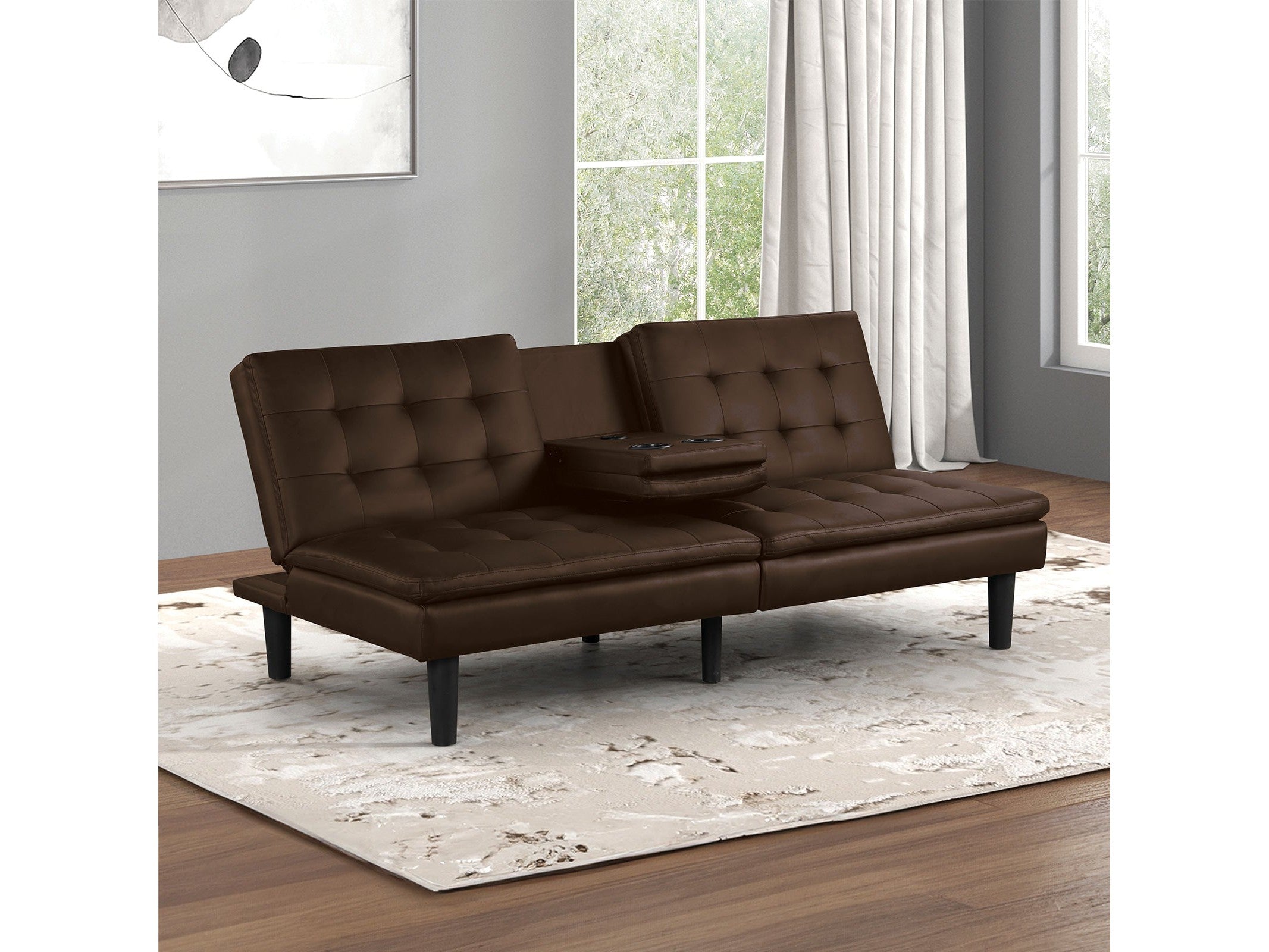 ACME Furniture Alfonso Adjustable Futon Frame In Black – Metal Frame, 78"W X 39"L X 48"H