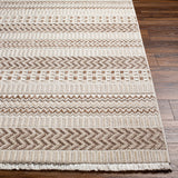 Eiko Beige Textured Saxony Rug with Fringes - Clearance - Ornate Home