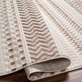 Eiko Beige Textured Saxony Rug with Fringes - Clearance - Ornate Home