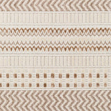 Eiko Beige Textured Saxony Rug with Fringes - Clearance - Ornate Home