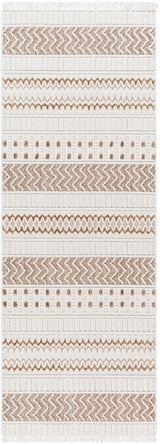 Eiko Beige Textured Saxony Rug with Fringes - Clearance - Ornate Home