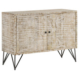 Eileen White Washed 2-door Wood Storage Accent Cabinet - Ornate Home