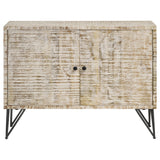 Eileen White Washed 2-door Wood Storage Accent Cabinet - Ornate Home