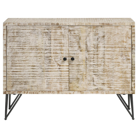 Eileen White Washed 2-door Wood Storage Accent Cabinet - Ornate Home