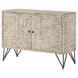 Eileen White Washed 2-door Wood Storage Accent Cabinet - Ornate Home