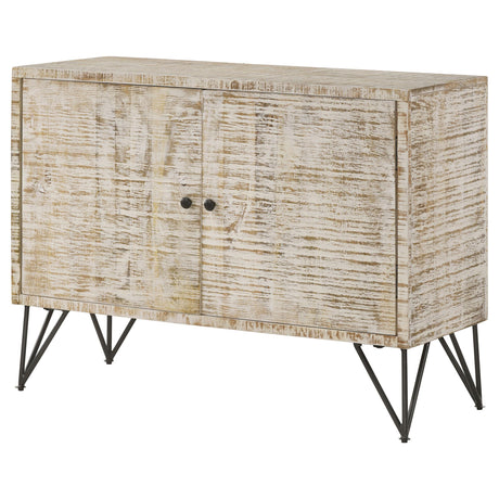 Eileen White Washed 2-door Wood Storage Accent Cabinet - Ornate Home