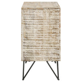 Eileen White Washed 2-door Wood Storage Accent Cabinet - Ornate Home