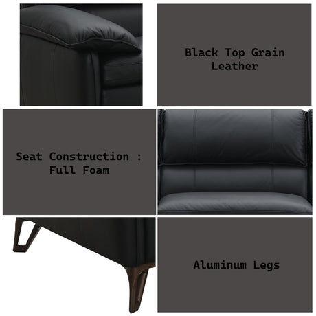 Eilene Black  Loveseat - Ornate Home