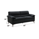 Eilene Black  Loveseat - Ornate Home