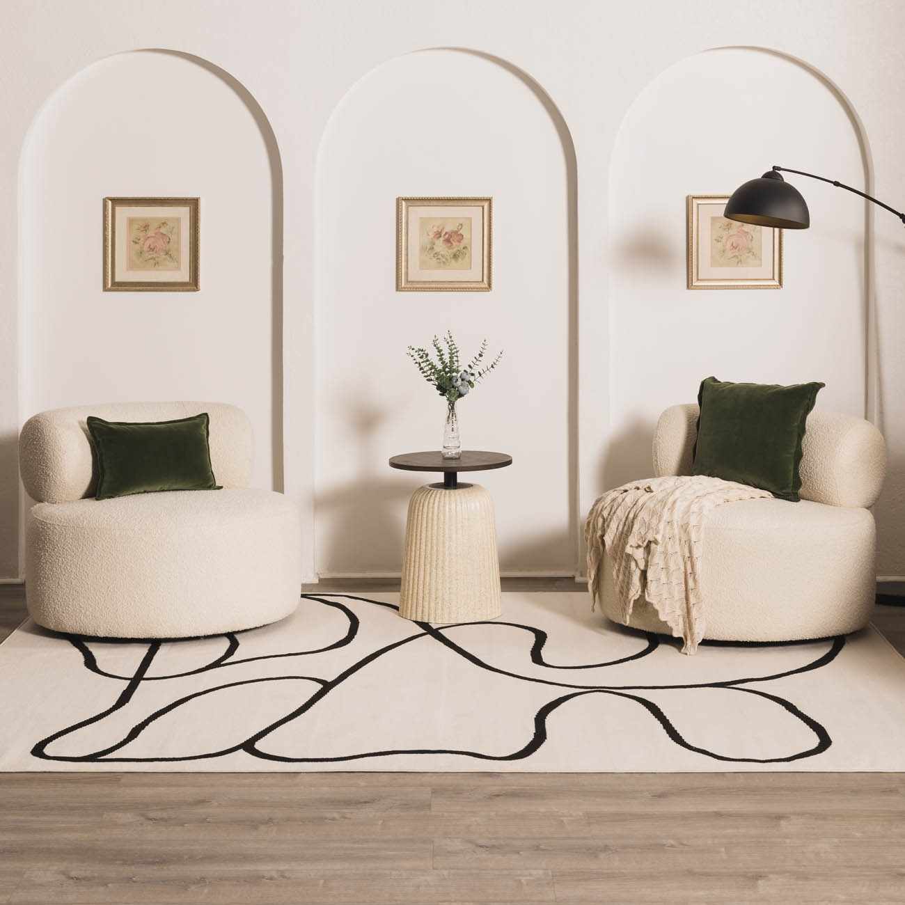 Eilir Modern Low Profile Boho Rug - Ornate Home