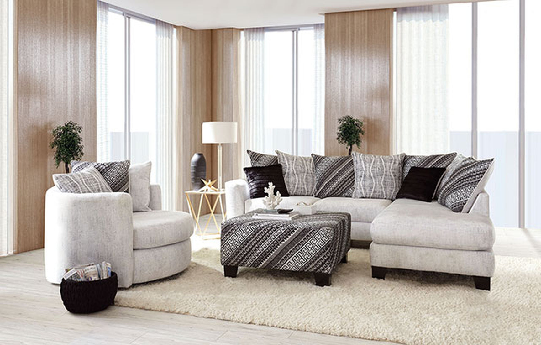 Eimear Off-white/Black Chair - Ornate Home
