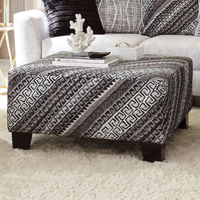 Eimear Off-white/Black Ottoman - Ornate Home