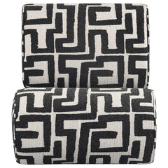 Eimer Black Geometric Jacquard Accent Chair - Ornate Home