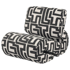 Eimer Black Geometric Jacquard Accent Chair - Ornate Home