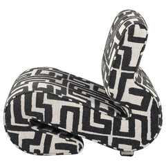 Eimer Black Geometric Jacquard Accent Chair - Ornate Home