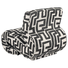 Eimer Black Geometric Jacquard Accent Chair - Ornate Home