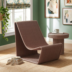 Eira Mocha Curved Low Seat Natural Rattan Lounge Chair