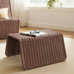 Eira Mocha Waterfall Natural Rattan Ottoman