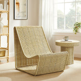 Eira Natural Curved Low Seat Natural Rattan Lounge Chair