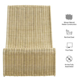 Eira Natural Curved Low Seat Rattan Lounge Chair