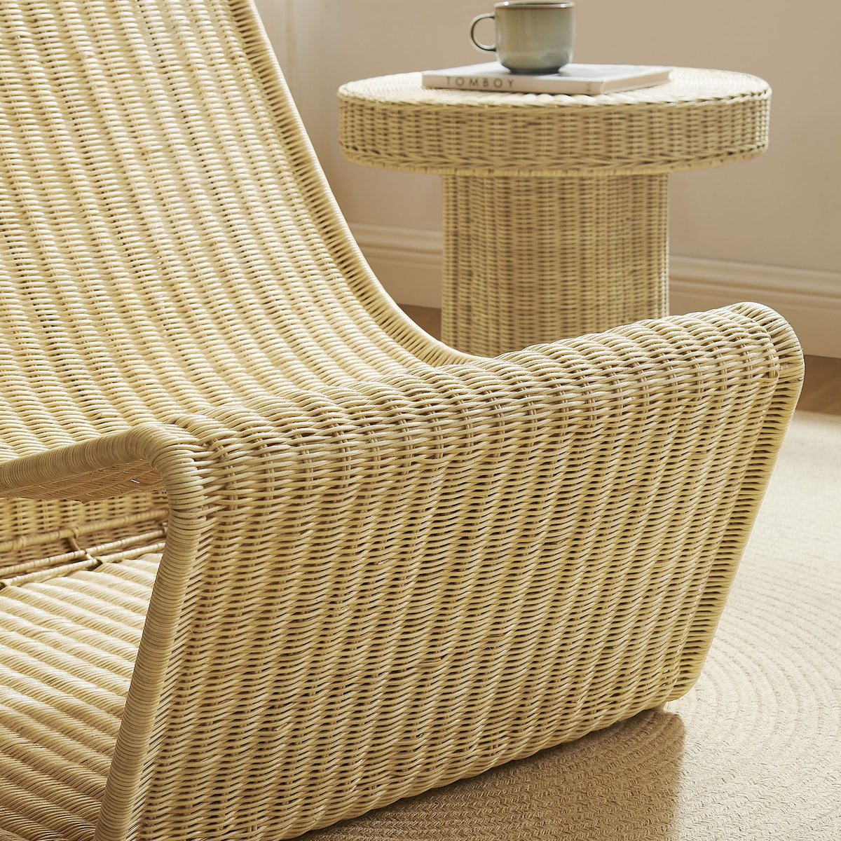 Eira Natural Curved Low Seat Rattan Lounge Chair