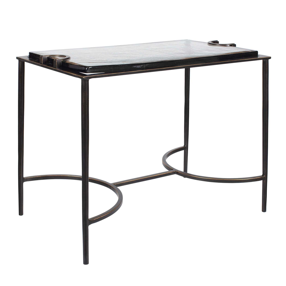 Eisen Textured Glass Accent Table - Ornate Home