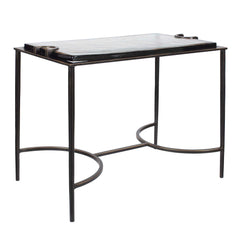 Eisen Textured Glass Accent Table - Ornate Home