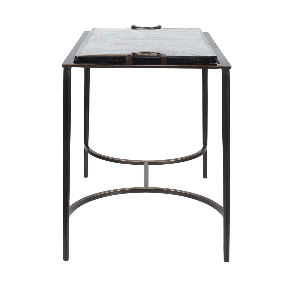 Eisen Textured Glass Accent Table - Ornate Home