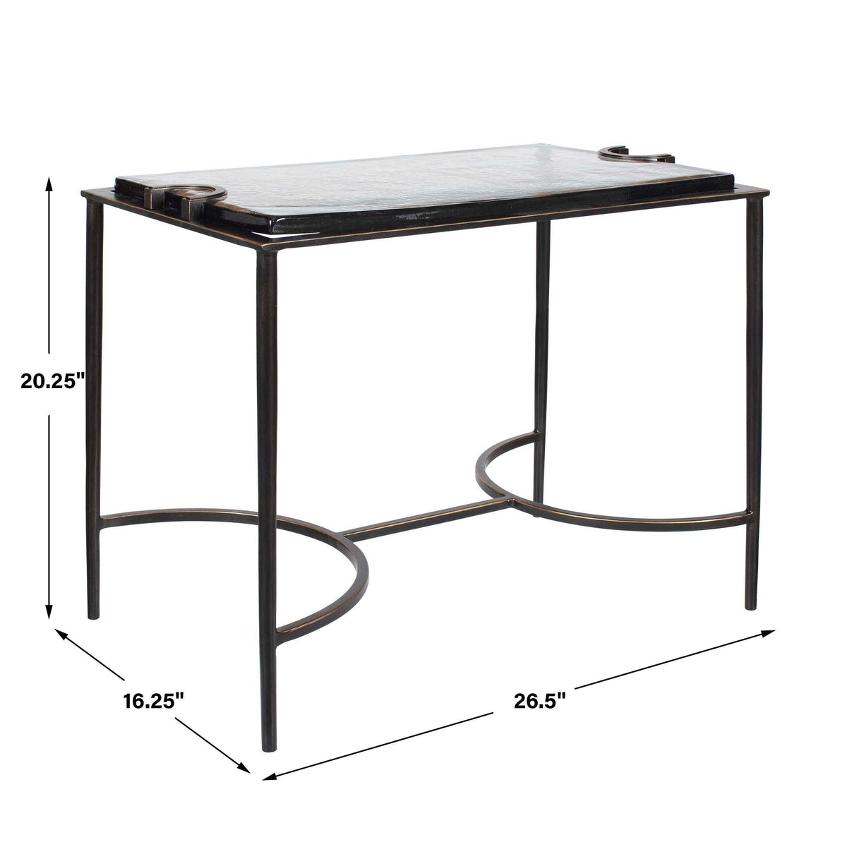 Eisen Textured Glass Accent Table - Ornate Home