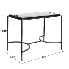 Eisen Textured Glass Accent Table - Ornate Home