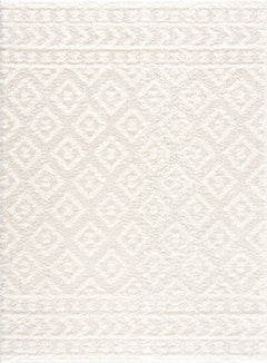 Eivin Cream Diamonds Plush Rug - Ornate Home