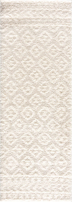 Eivin Cream Diamonds Plush Rug - Ornate Home