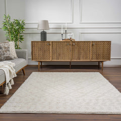 Eivin Cream Diamonds Plush Rug - Ornate Home