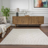 Eivin Cream Diamonds Plush Rug - Ornate Home