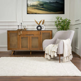 Eivin Cream Diamonds Plush Rug - Ornate Home
