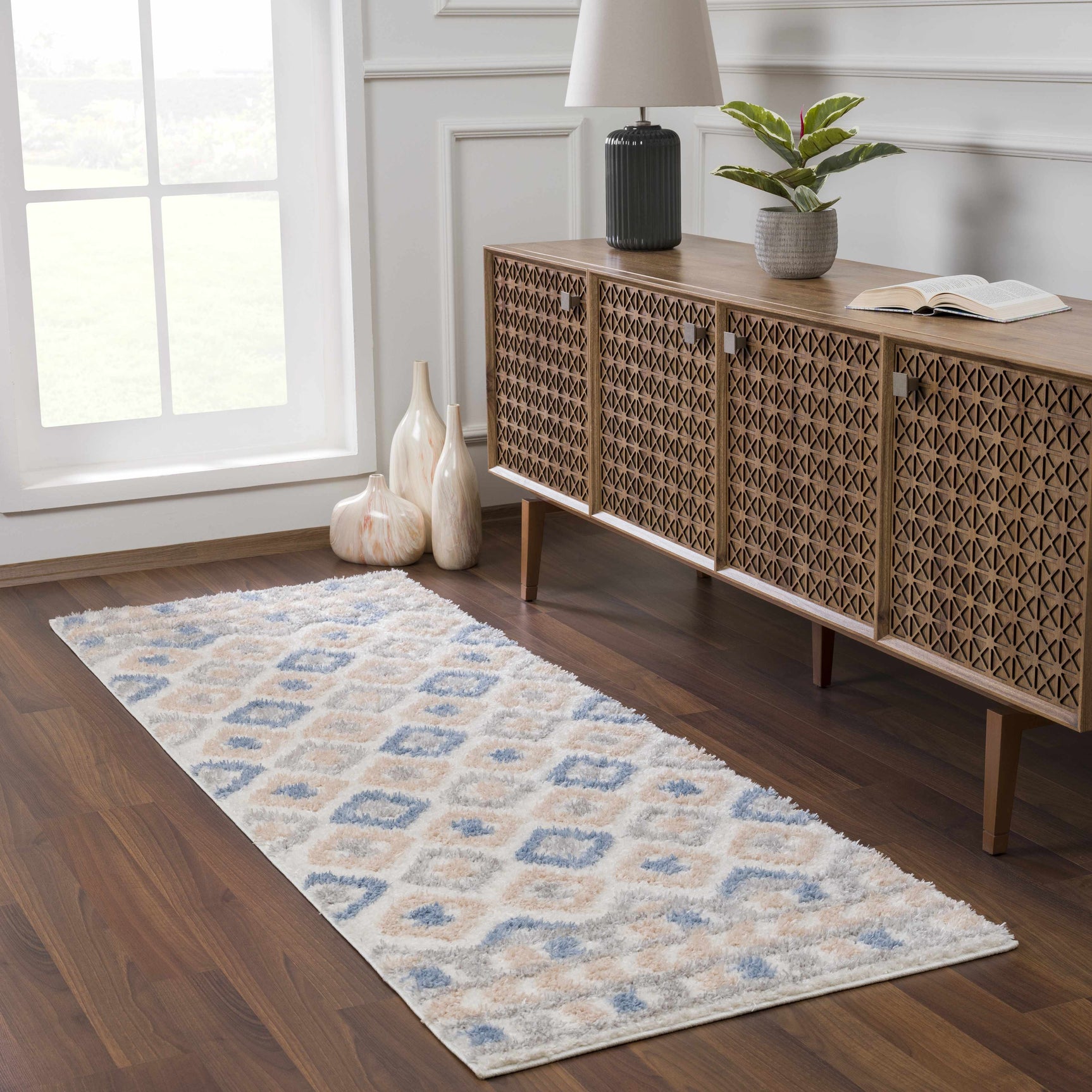 Eivin Pink & Blue Area Rug - Clearance - Ornate Home