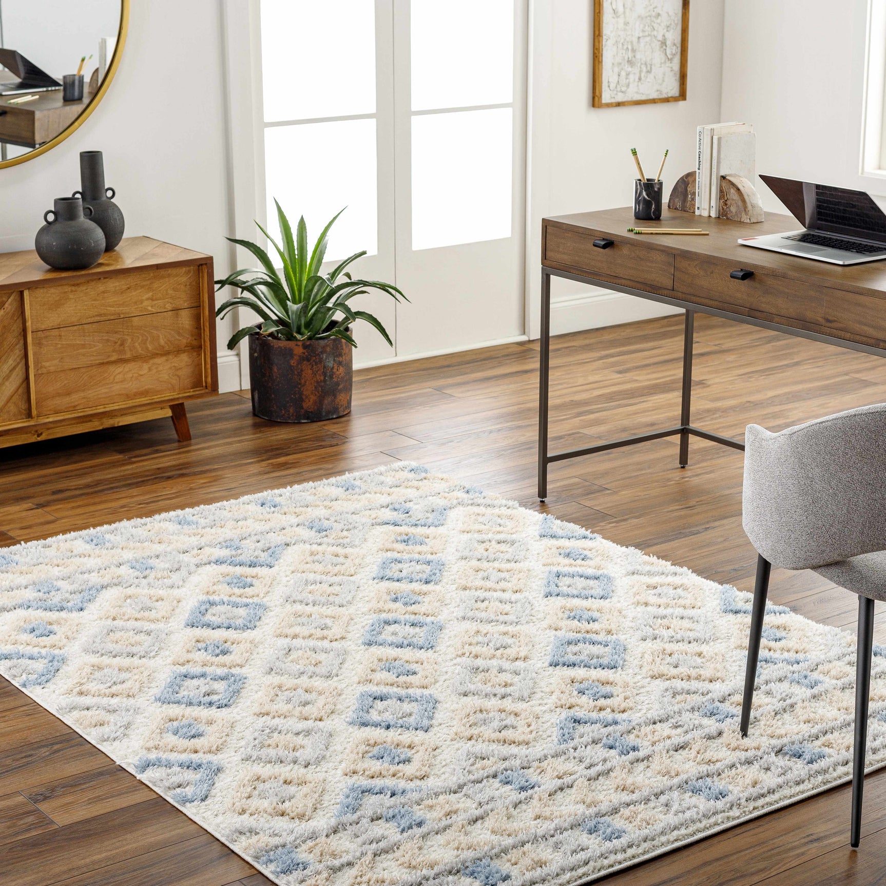 Eivin Pink & Blue Area Rug - Clearance - Ornate Home