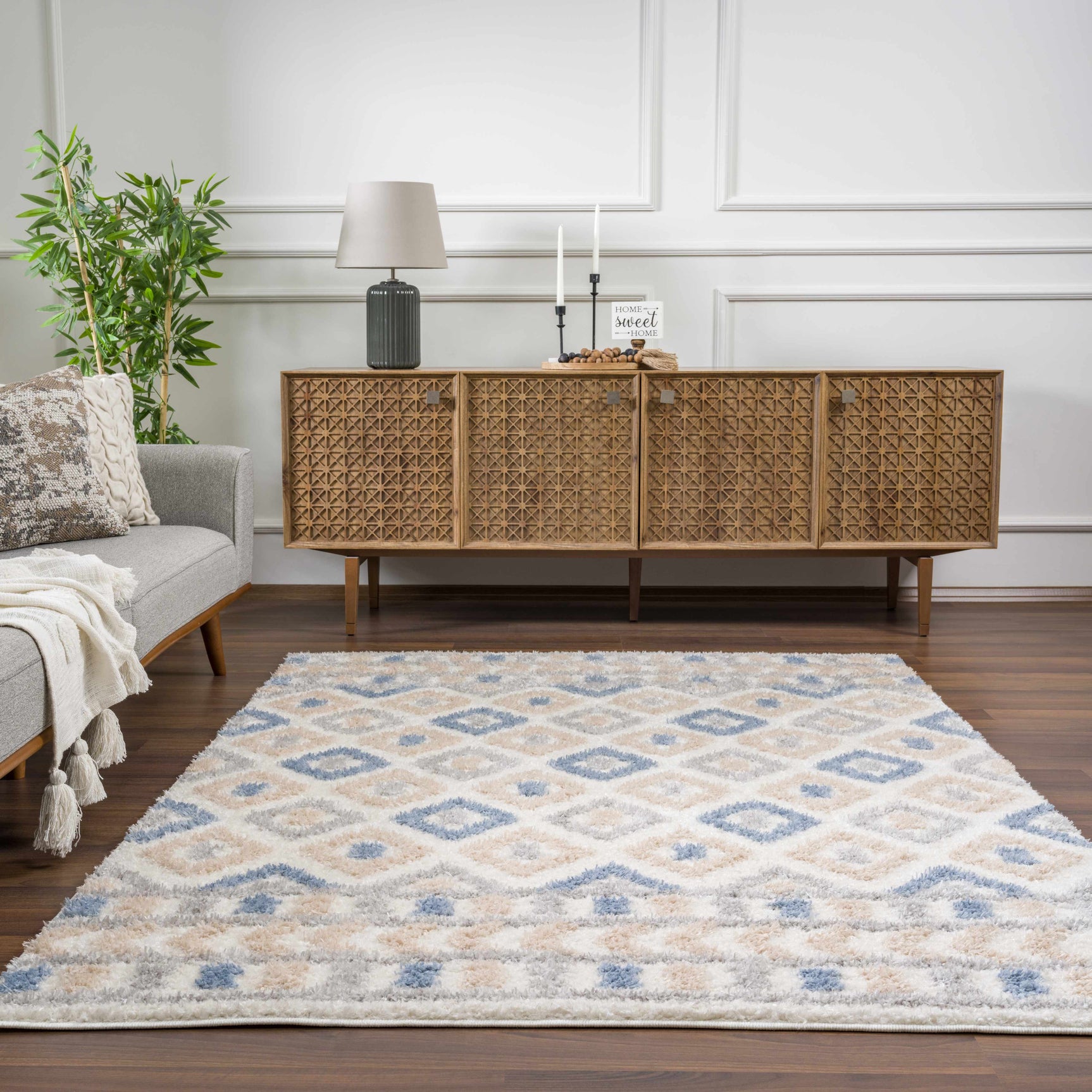 Eivin Pink & Blue Area Rug - Clearance - Ornate Home