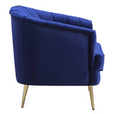 Eivor Chair Navy Blue w/ Gold Legs - Ornate Home