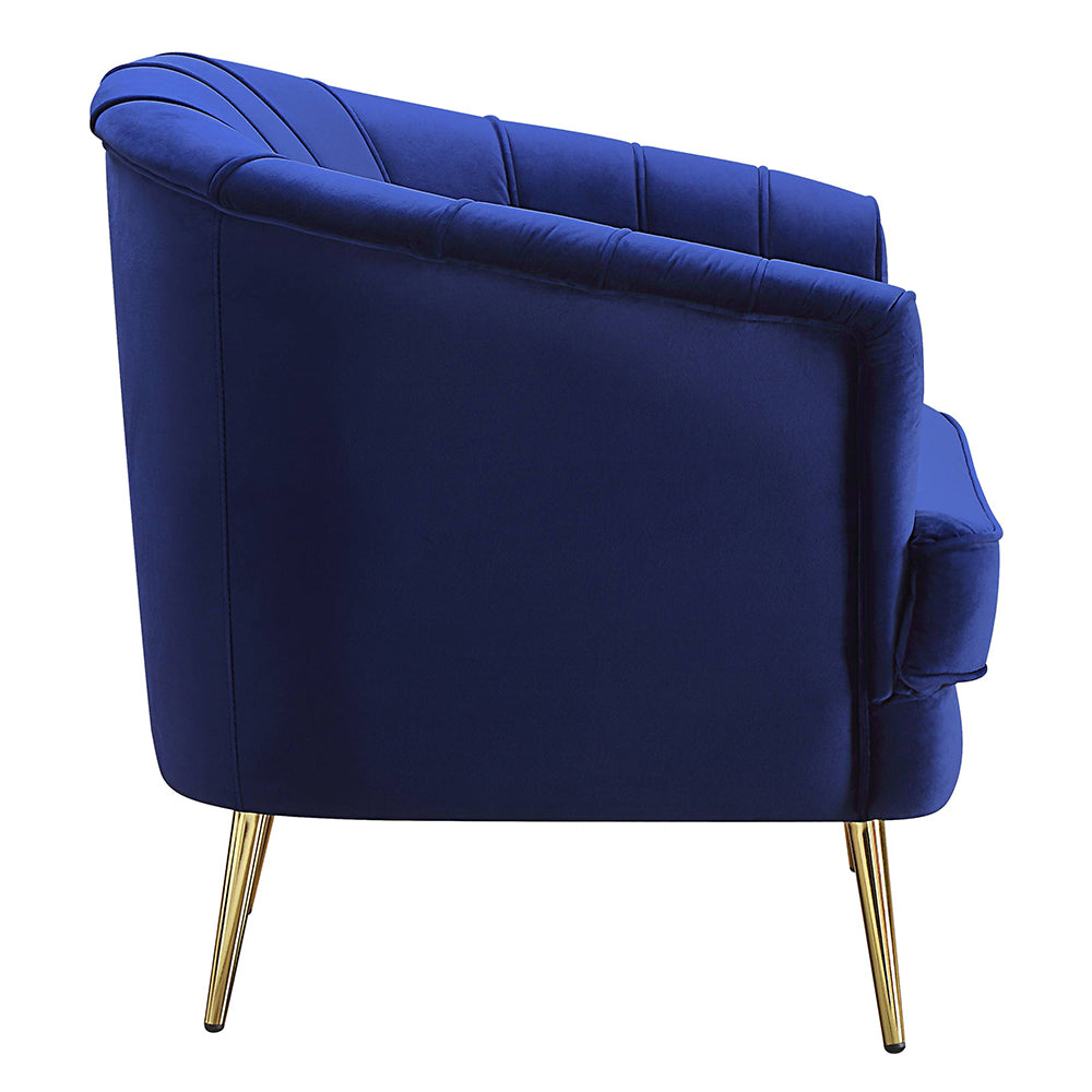 Eivor Chair Navy Blue w/ Gold Legs - Ornate Home