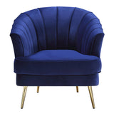 Eivor Chair Navy Blue w/ Gold Legs - Ornate Home