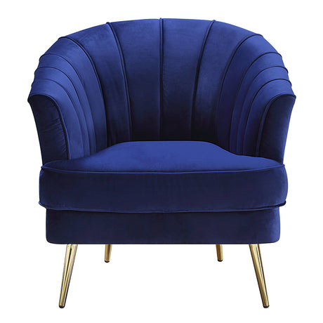 Eivor Chair Navy Blue w/ Gold Legs - Ornate Home