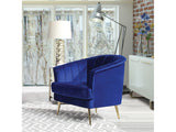 Eivor Chair Navy Blue w/ Gold Legs - Ornate Home