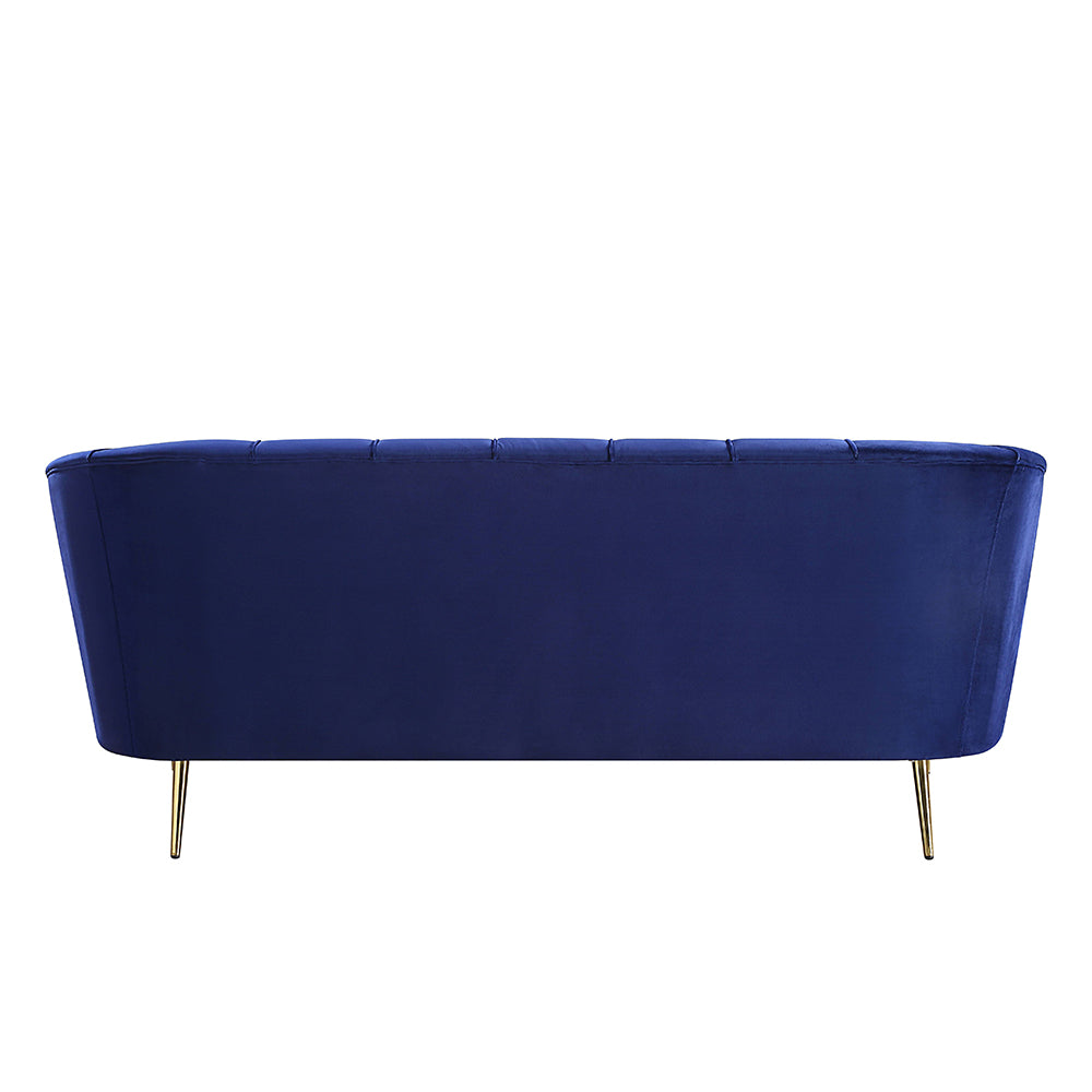 Eivor Sofa Navy Blue w/ Gold Legs - Ornate Home