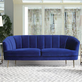 Eivor Sofa Navy Blue w/ Gold Legs - Ornate Home
